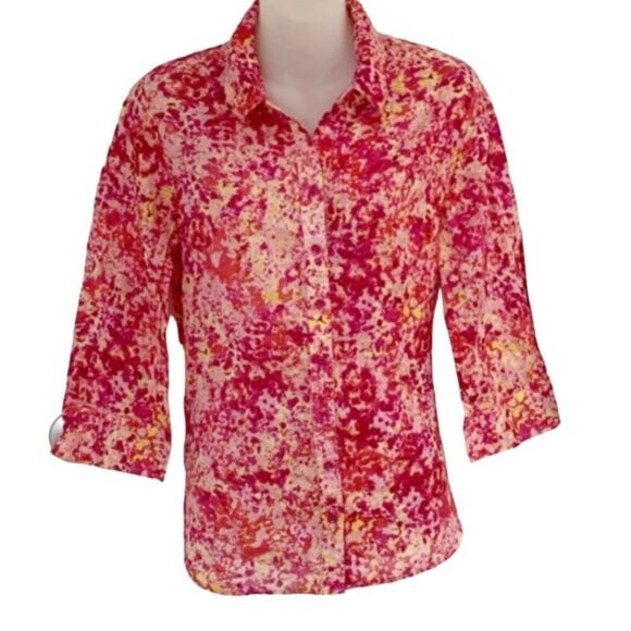 Coldwater Creek Pink and Yellow blouse, XS - Picture 2 of 6